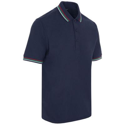 ProQuip Striped Collar Golf Polo Shirt - Navy/Red