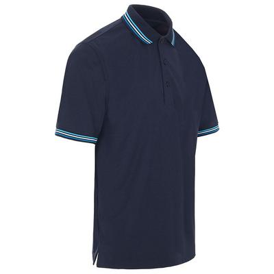 ProQuip Striped Collar Golf Polo Shirt - Navy