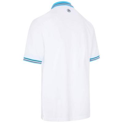 ProQuip Striped Collar Golf Polo Shirt - White/Azure - thumbnail image 2