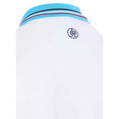 ProQuip Striped Collar Golf Polo Shirt - White/Azure - thumbnail image 3