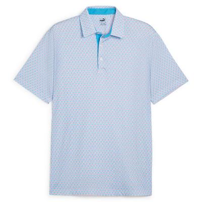 Puma MATTR Palm Deco Polo - Aqua Blue/Garnet Rose
