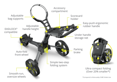Motocaddy QB2 Push Golf Trolley - Graphite - thumbnail image 6