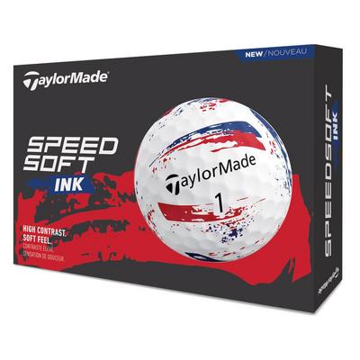 TaylorMade SpeedSoft Ink Golf Balls - Red/Blue