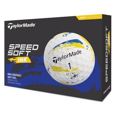 TaylorMade SpeedSoft Ink Golf Balls - Yellow/Blue