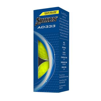 Srixon AD333 2024 Golf Balls - Yellow - thumbnail image 2