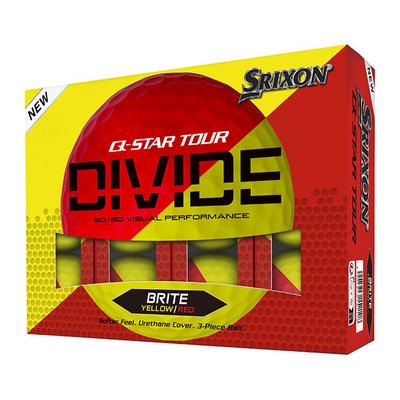 Srixon Q Star Tour Divide Golf Balls - Yellow/Red - thumbnail image 1