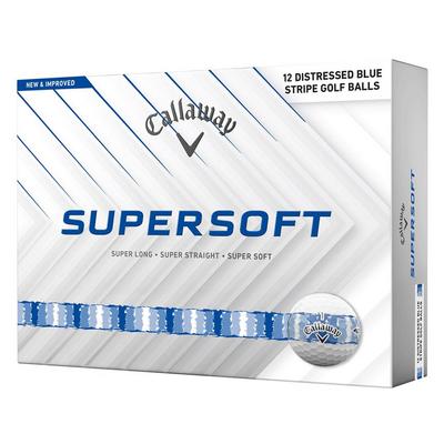 Callaway Supersoft Distressed Stripe Golf Balls - White/Blue