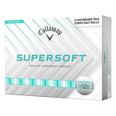Callaway Supersoft Distressed Stripe Golf Balls - White/Teal