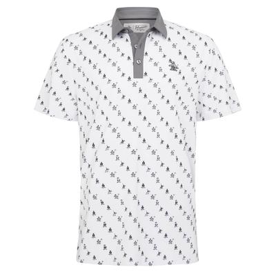 Original Penguin Swinging Pete Novelty Print Golf Polo Shirt - Bright White