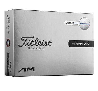  Titleist Pro V1x Left Dash AIM Performance White Golf Balls - Blue