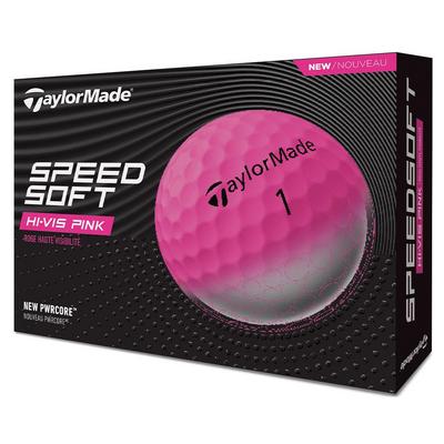 TaylorMade SpeedSoft Golf Balls - Hi-Vis Pink