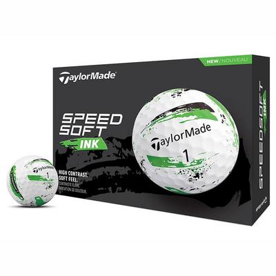 TaylorMade SpeedSoft Ink Golf Balls - Green - thumbnail image 1