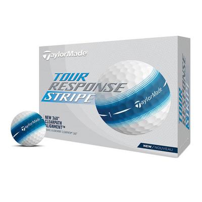 TaylorMade Tour Response Stripe Golf Balls - White/Blue - thumbnail image 1