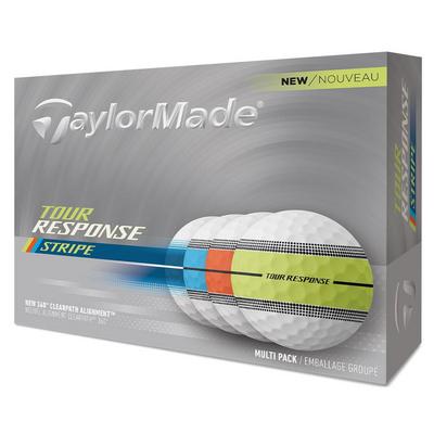 TaylorMade Tour Response Stripe Neon Golf Balls - Multi