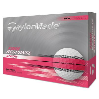 TaylorMade Tour Response Stripe Neon Golf Balls - Pink