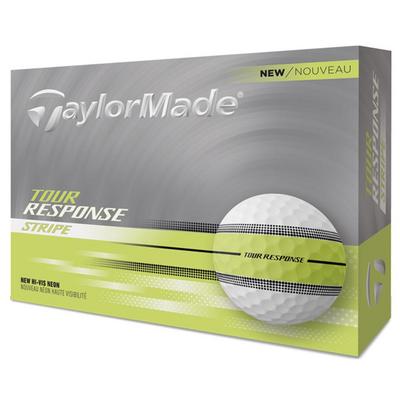 TaylorMade Tour Response Stripe Neon Golf Balls - Yellow