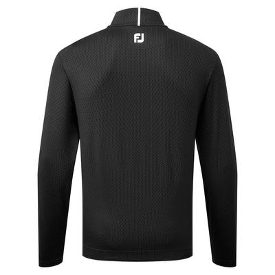 Tonal Print Knit Chill Out Golf Sweater - Black - thumbnail image 2