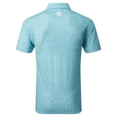 Footjoy Tossed Tulips Lisle Golf Polo Shirt - Maui Blue - thumbnail image 2