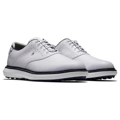 FootJoy Traditions Spikeless Golf Shoe - White/Navy - thumbnail image 4