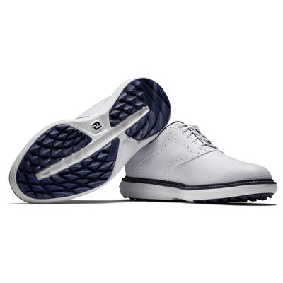 FootJoy Traditions Spikeless Golf Shoe - White/Navy - thumbnail image 5