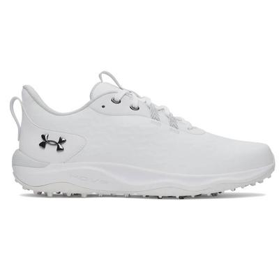 Under Armour UA Drive Pro Clone Spikeless Golf Shoes - White/White/Silver