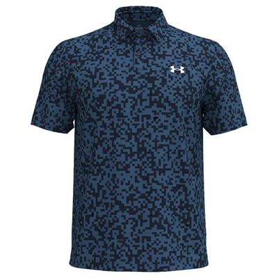 Under Armour Tee To Green Printed Golf Polo Shirt - Midnight Navy/Blue Atlantis/White