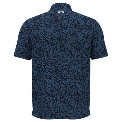 Under Armour Tee To Green Printed Golf Polo Shirt - Midnight Navy/Blue Atlantis/White - thumbnail image 2