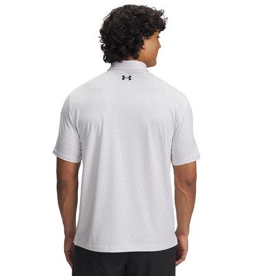 Under Armour Tee To Green Printed Golf Polo Shirt - White/Halo Gray/Black - thumbnail image 2