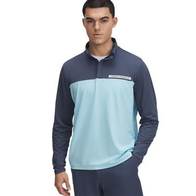 Under Armour Tee to Green Mens Quarter Zip Top - Downpour Grey/Stream/White