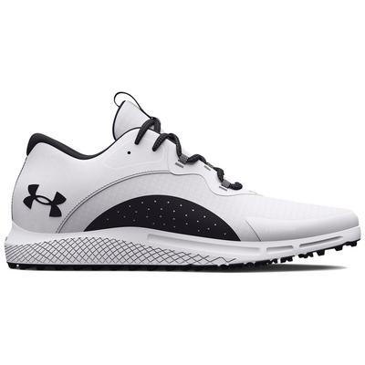 UA Charged Draw 2 Spikeless Golf Shoes - White - thumbnail image 1