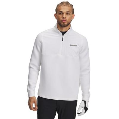 Under Armour UA Drive Pro Hybrid Golf Top - White/Black - thumbnail image 1
