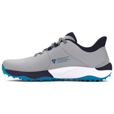 Under Armour UA Drive Pro Spikeless Wide Golf Shoes - Mod Gray/Capri/Midnight Navy - thumbnail image 2