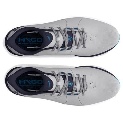 Under Armour UA Drive Pro Spikeless Wide Golf Shoes - Mod Gray/Capri/Midnight Navy - thumbnail image 3