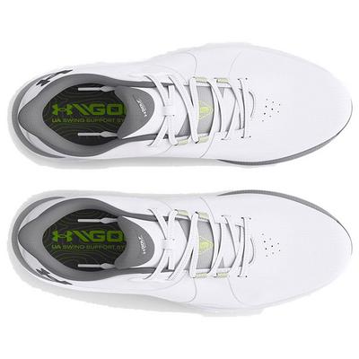 Under Armour UA Drive Pro Spikeless Wide Golf Shoes - White/White/Metallic Gun Metal - thumbnail image 3