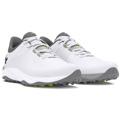 Under Armour UA Drive Pro Spikeless Wide Golf Shoes - White/White/Metallic Gun Metal - thumbnail image 4