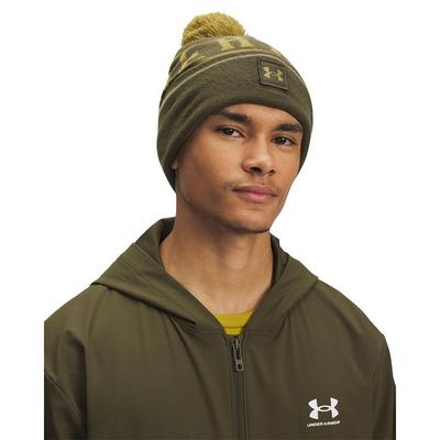 Under Armour UA Halftime Pom Pom Beanie Hat - Green - thumbnail image 3