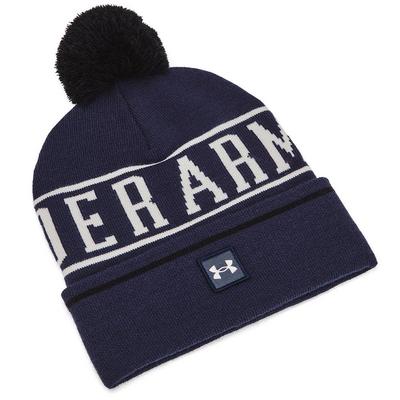 Under Armour UA Halftime Pom Pom Beanie Hat - Navy - thumbnail image 1