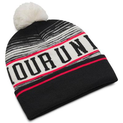 Under Armour UA Halftime Pom Pom Beanie Hat - Stone/Racer Red/Black - thumbnail image 2