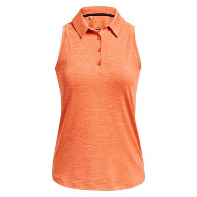 Under Armour Womens Playoff Sleeveless Golf Polo - Orange Blast