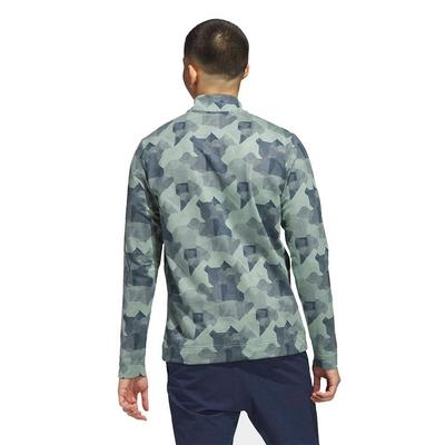 adidas Go-To Print Mens 1/4 Zip Top - Silver/Green - thumbnail image 3