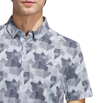 adidas Go-To Print Mens Polo Shirt -  Wonder Blue/Collegiate Navy - thumbnail image 4