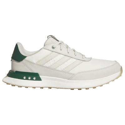 adidas S2G SL 24 Leather Golf Shoes - White/Aluminium/Green - thumbnail image 1