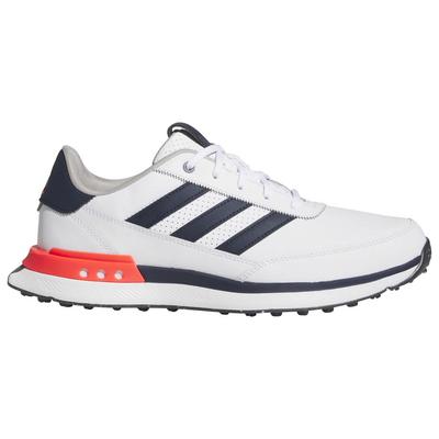 adidas S2G SL 24 Leather Golf Shoes - White/Navy/Lucid Red - thumbnail image 1