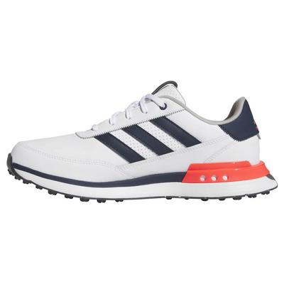 adidas S2G SL 24 Leather Golf Shoes - White/Navy/Lucid Red - thumbnail image 2