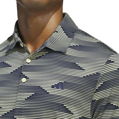 adidas Ultimate Performance Mens Polo Shirt - Collegiate Navy/Power Yellow - thumbnail image 4
