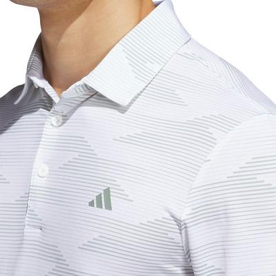 adidas Ultimate Performance Mens Polo Shirt - White/Silver Green - thumbnail image 4