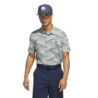adidas Ultimate Performance Mens Polo Shirt - Wonder Silver/Collegiate Navy - thumbnail image 2