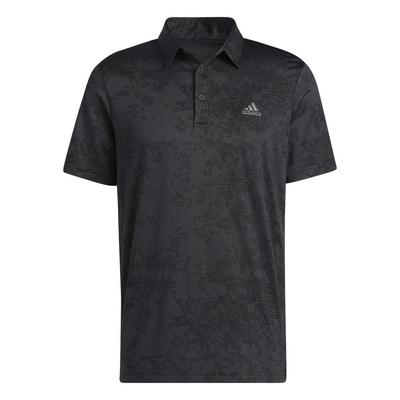 adidas Jacquard Golf Polo - Carbon/Black - thumbnail image 1