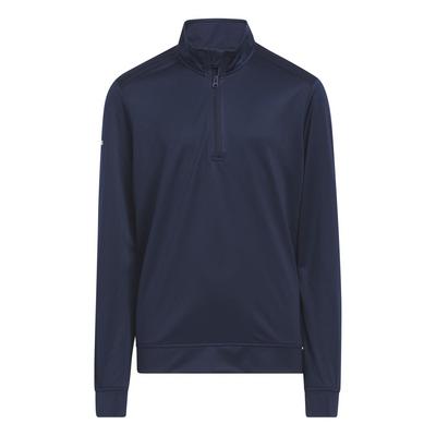 adidas Junior 1/4 Zip Solid Golf Midlayer - Collegiate Navy - thumbnail image 1