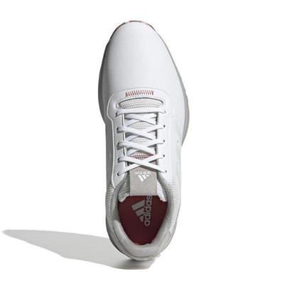 adidas S2G Spikeless Golf Shoes - White/Grey/Red - thumbnail image 2